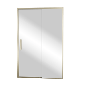 Balmani Senses Design Dusche Schiebetür, Rechts, 160 cm x 210 cm, Reflex-Spiegelglas, Profil Brushed Champagner Gold