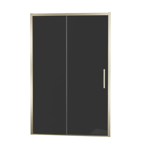 Balmani Senses Design Dusche Schiebetür, umkehrbar, 120 cm x 210 cm, Rauchglas, Profil Brushed Champagner Gold