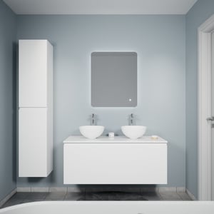Linie Lado meuble salle de bains avec tablette pour vasques Lado