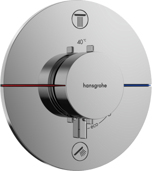 Hansgrohe Showerselect Comfort S Robinet de baignoire encastré 2 évacuations chrome brillant