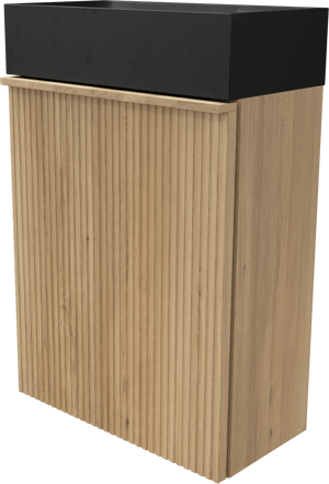 Balmani Forma hängendes Badmöbel Set (Gäste WC): 42 x 21 cm, Eiche Natur, Dama Waschtisch, poliertem Granit