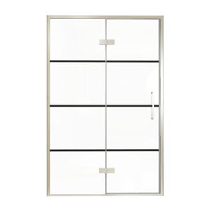 Balmani Senses Design Dusche Drehtür, Links, 140 cm x 210 cm, Lined, Profil Brushed CoolMetal