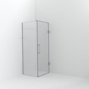 Balmani Modular inloopdouche met deur: 80 x 200 cm met deur 80 cm, Helder glas, Glanzend chroom profielen