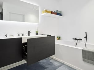 Robustes und industrielles Badezimmerdesign