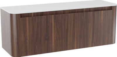 Storke Soft badkamermeubel met Tavola Soft wastafelblad voor waskom(men)