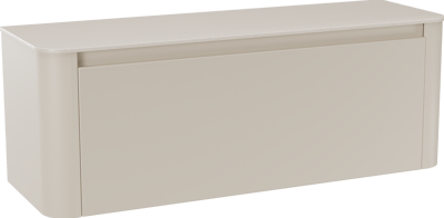 Storke Soft badkamermeubel met Tavola Soft wastafelblad voor waskom(men)