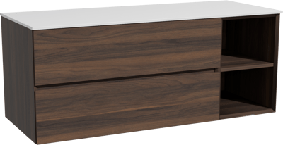 Storke Edge badkamermeubel met Tavola wastafelblad voor waskom(men)