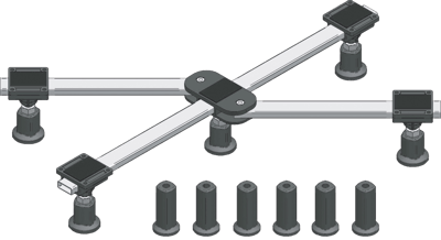 Santeg Stabilo Pro Set mit Brausetassen-Füßen