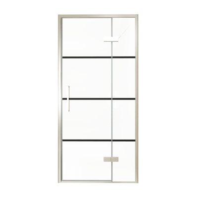 Balmani Senses Design douche draaideur rechts 100 cm x 210 cm Lined glas, Brushed CoolMetal profielen
