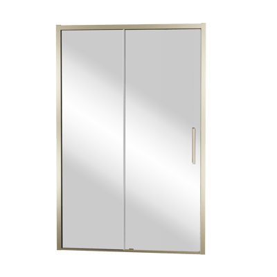 Balmani Senses Design porte coulissante à gauche 140 cm x 210 cm verre Miroir Reflex, Profil Brushed Champagne Gold
