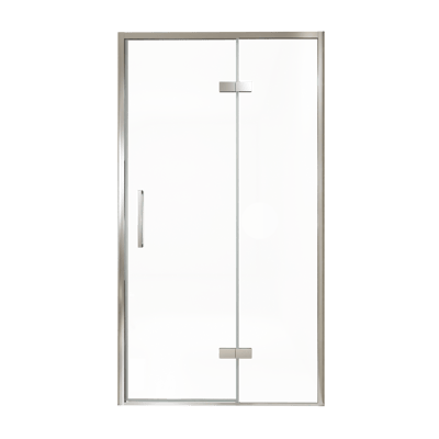 Balmani Senses Design porte pivotante à droite 120 cm x 210 cm verre transparent, Profil chrome