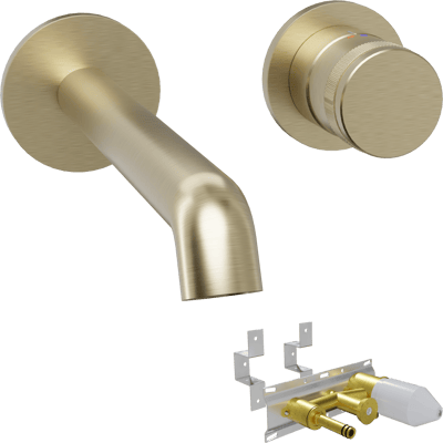 Blaufoss Pavilion Unterputz-Waschbecken Armatur: Brushed Champagne Gold