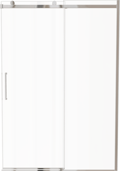 Luca Varess Boltano porte coulissante 140 cm x 200 cm verre transparent chrome profil