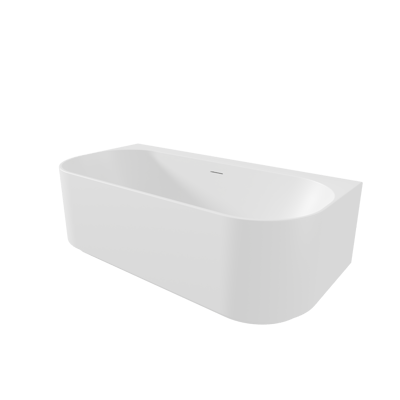 Luca Varess Laguna 2-Personen halb freistehende Badewanne: 170 x 85 cm, Acryl, Weiß matt, mit LED-Beleuchtung