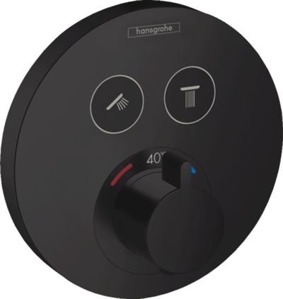 Hansgrohe Showerselect S thermostat de douche encastré 2 évacuations noir mat