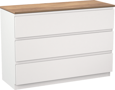 Linie Lado staand badkamermeubel 120 x 46 cm mat wit met Lado enkel of dubbel tablet in melamine natuur eik