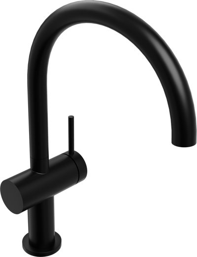 Blaufoss Round 360 EcoStart Verlaagde wastafelkraan mat zwart