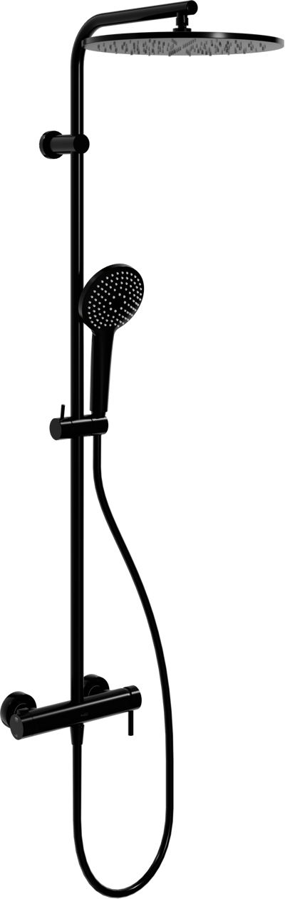 Blaufoss Round 300 mengkraan regendoucheset Mat Zwart