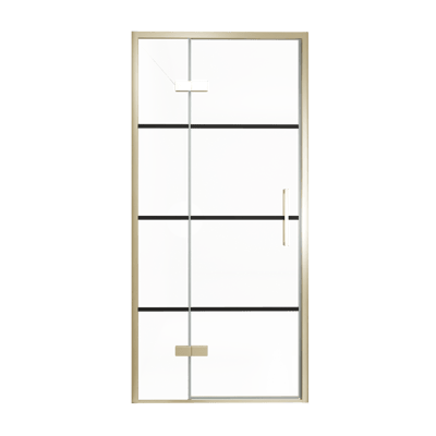 Balmani Senses Design douche draaideur links 100 cm x 210 cm Lined glas, Brushed Champagne Gold profielen