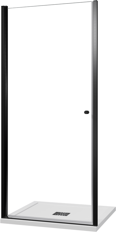 Luca Varess Kuresa porte pivotante 95 x 200 cm verre transparent profil noir mat