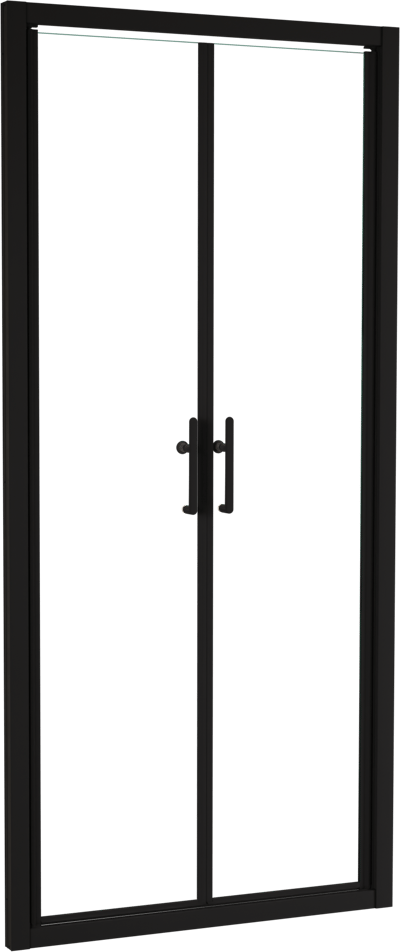 Linie Cadiz Dusche Pendeltür 90 cm x 190 cm Klarglas matt Schwarz profil