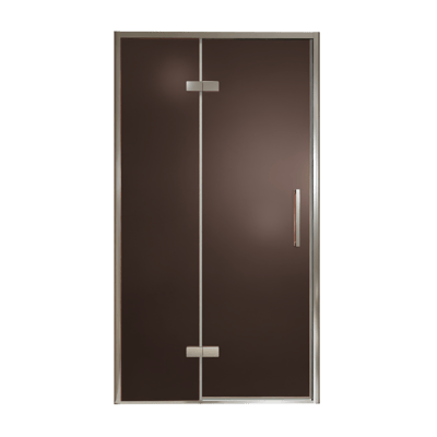 Balmani Senses Design Dusche Drehtür, Links, 120 cm x 210 cm, Bronze, Profil Chrom