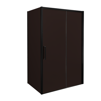 Balmani Senses Design douchehoek met rechtse schuifdeur en vaste zijwand, 120 x 90 cm, Brons, Mat zwart profielen