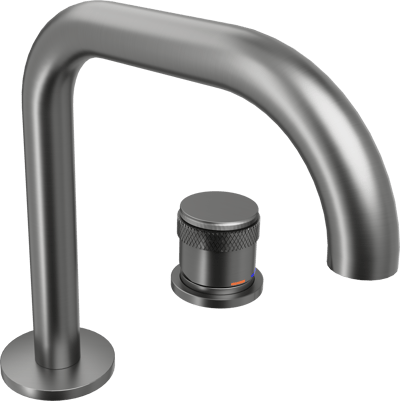 Blaufoss Pavilion Flat wastafelkraan Brushed GunMetal