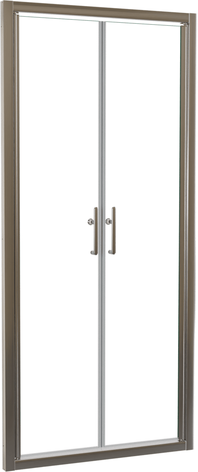 Linie Cadiz Dusche Pendeltür 90 cm x 190 cm Klarglas gebürstet Chrom Profil