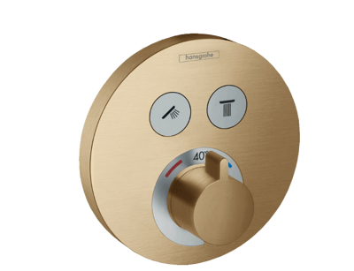 Hansgrohe Showerselect S Round thermostat de douche encastré brushed bronze