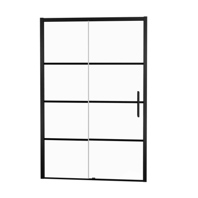 Balmani Senses Design Dusche Schiebetür, Links, 120 cm x 210 cm, Lined Glas, Profil Schwarz