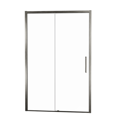 Balmani Senses Design porte coulissante réversible 160 cm x 210 cm verre transparent, Profil Brushed GunMetal