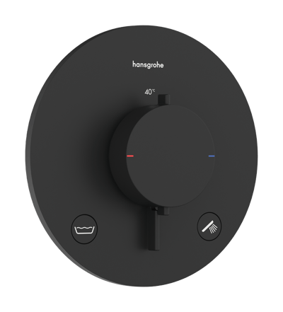 Hansgrohe Ecostat Comfort S inbouw thermostaat 2 uitgangen mat zwart EN1717