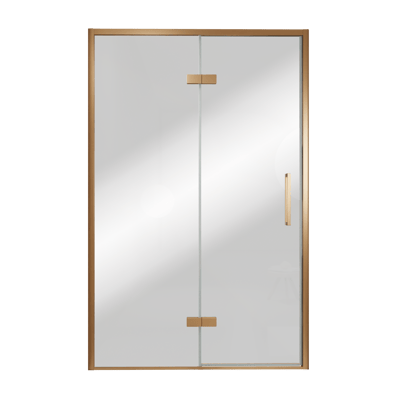 Balmani Senses Design douche draaideur links 140 cm x 210 cm Reflex spiegelglas, Brushed Rosegold profielen