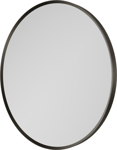 Balmani Auro Gäste-WC Spiegel: Rund, Brushed GunMetal, Ø 45 cm