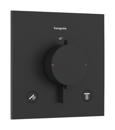 Hansgrohe Ecostat Comfort E inbouw thermostaat 2 uitgangen mat zwart