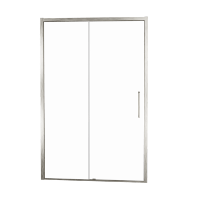 Balmani Senses Design Dusche Schiebetür, umkehrbar, 180 cm x 210 cm, Klarglas, Profil Brushed CoolMetal