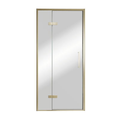 Balmani Senses Design douche draaideur links 100 cm x 210 cm Reflex spiegelglas, Brushed Champagne Gold profielen