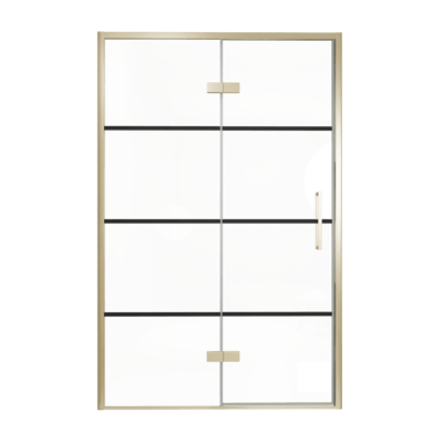 Balmani Senses Design douche draaideur links 140 cm x 210 cm Lined glas, Brushed Champagne Gold profielen