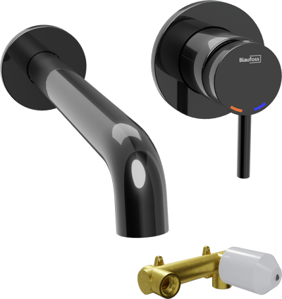 Blaufoss Round robinet de lavabo, élément encastré inclus