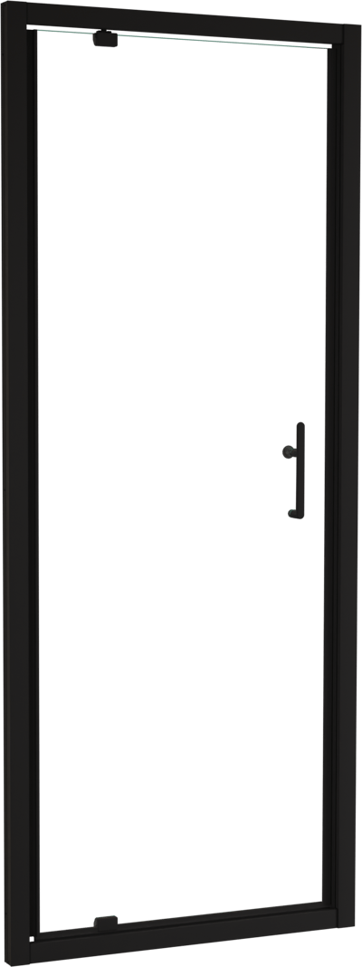 Linie Cadiz douche draaideur 80 cm x 190 cm Helder glas mat zwart profiel