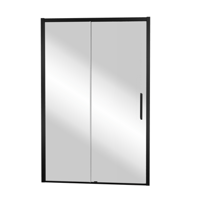 Balmani Senses Design porte coulissante à gauche 120 cm x 210 cm verre miroir reflex, Profil noir