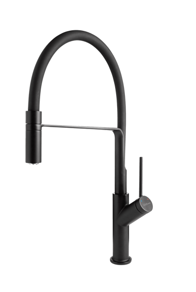 Blaufoss District robinet de cuisine avec douchette extractible noir mat