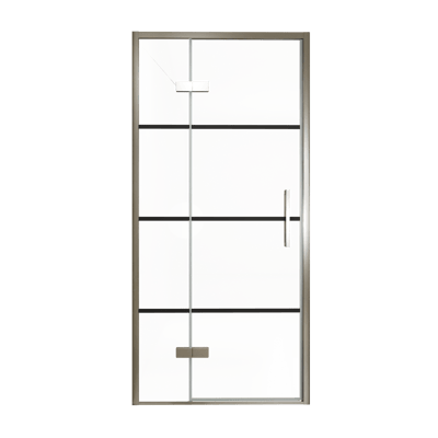 Balmani Senses Design porte pivotante à gauche 100 cm x 210 cm verre Lined, Profil Brushed GunMetal