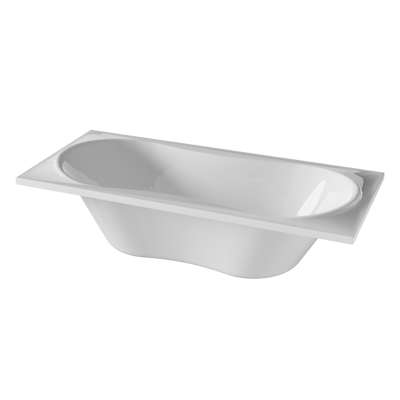 Luca Varess Trasime tweepersoons inbouwbad 180 x 80 cm acryl Glanzend Wit