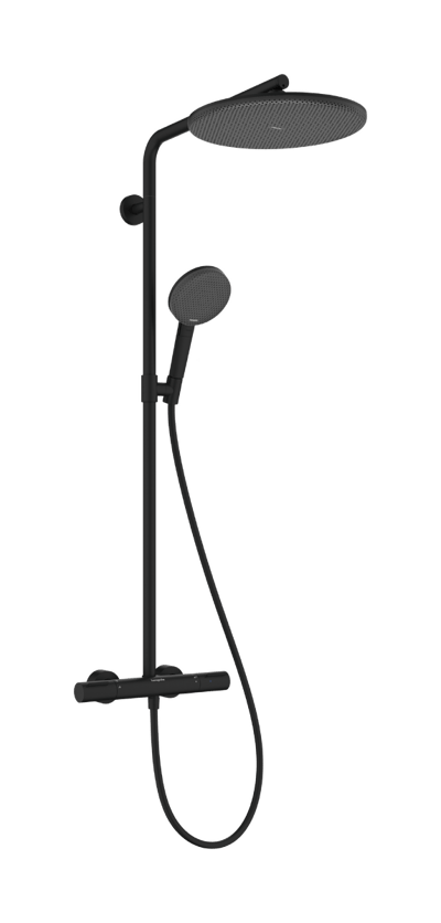 Hansgrohe Raindance Alive S Puro Showerpipe colonne de douche pluie 300 1 fonction de jet EcoSmart avec élement Ecostat thermostat Noir Mat