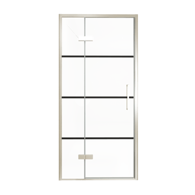 Balmani Senses Design douche draaideur links 100 cm x 210 cm Lined glas, Brushed CoolMetal profielen