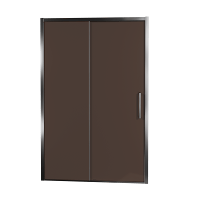 Balmani Senses Design porte coulissante réversible 160 cm x 210 cm verre Bronze, Profil chrome