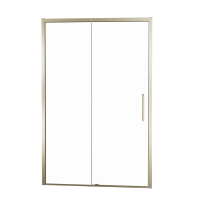 Balmani Senses Design Dusche Schiebetür, umkehrbar, 160 cm x 210 cm, Klarglas, Profil Brushed Champagner Gold
