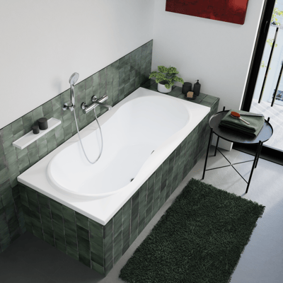 Luca Varess Trasime tweepersoons inbouwbad 180 x 80 cm acryl mat wit